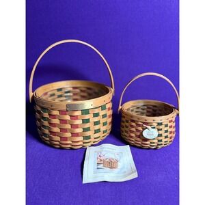Longaberger 2003 Christmas Caroling Basket and Melody Tree Trimming Basket Set